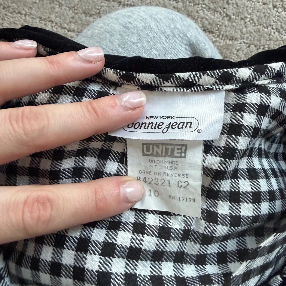Vintage 90s Bonnie Jean Plaid Velvet Trimmed Skirt Set‎ Girls Size 10